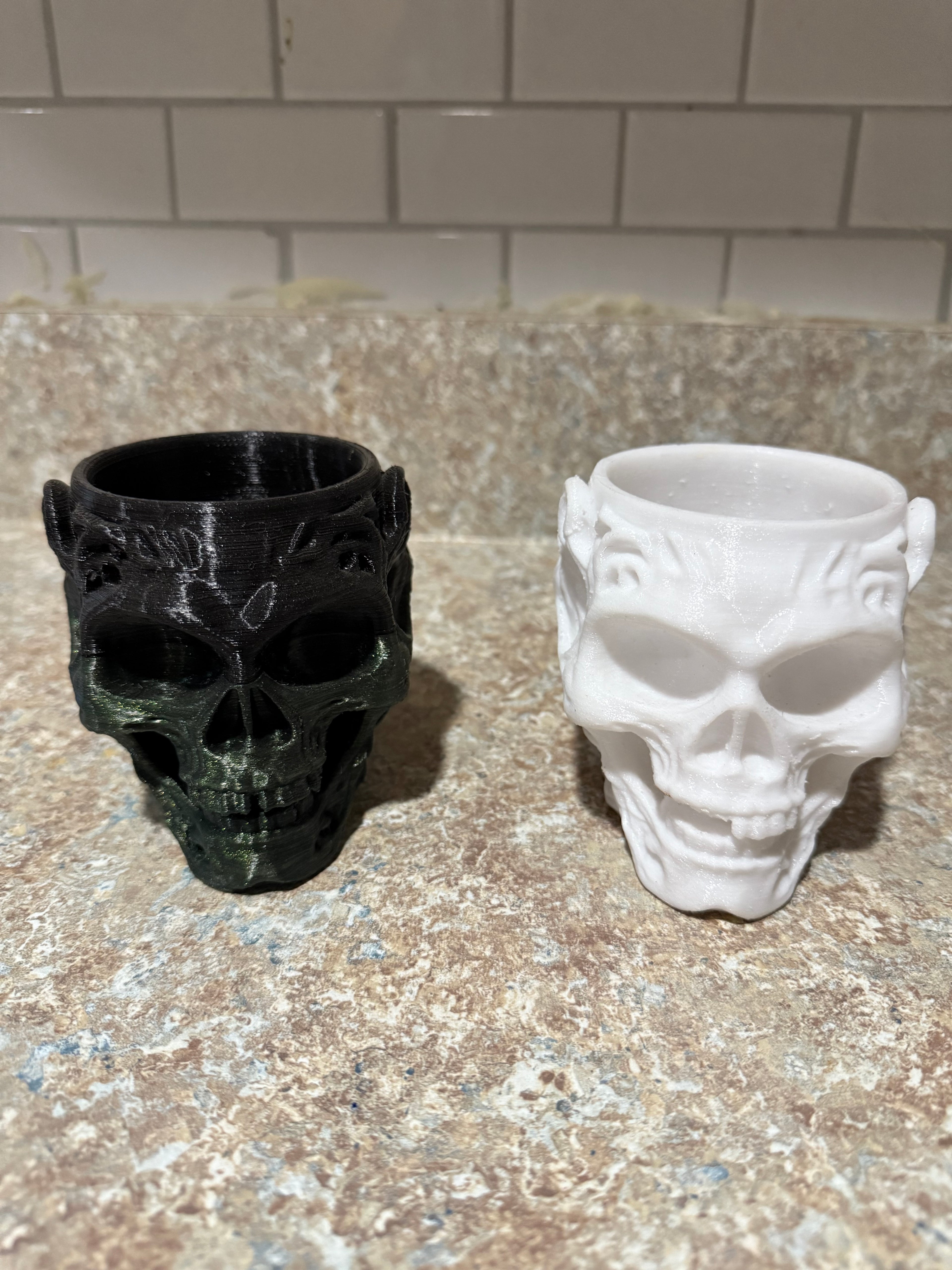 Skull pencil holder